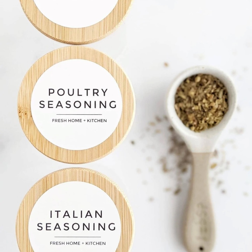 Round Pantry Spice Jar Labels